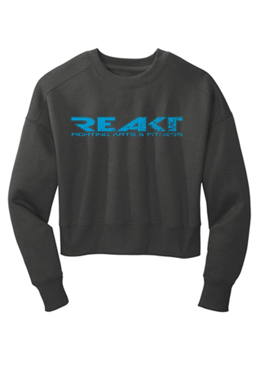 Reakt Women's CROPPED Crew (WILL HAVE SAVAGE AF PRINT ON BACK) 