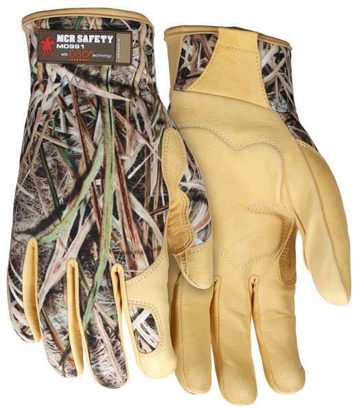 NEW ITEM! MO991 - MCR Safety multitask, Shadow Grass® Blades® pattern breathable material back, Palm reinforced with D3O®, Reinforced thumb crotch.