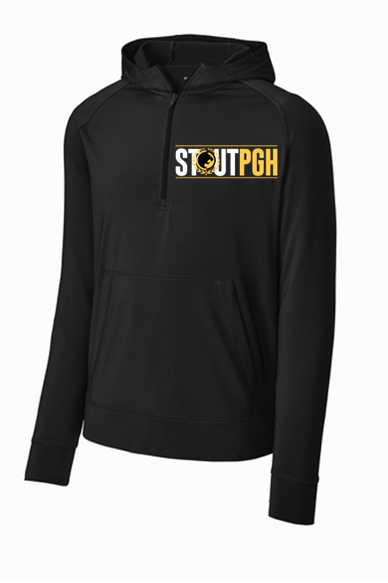 Stout PGH Banner 1/2 Zip Hoodie Embroidered