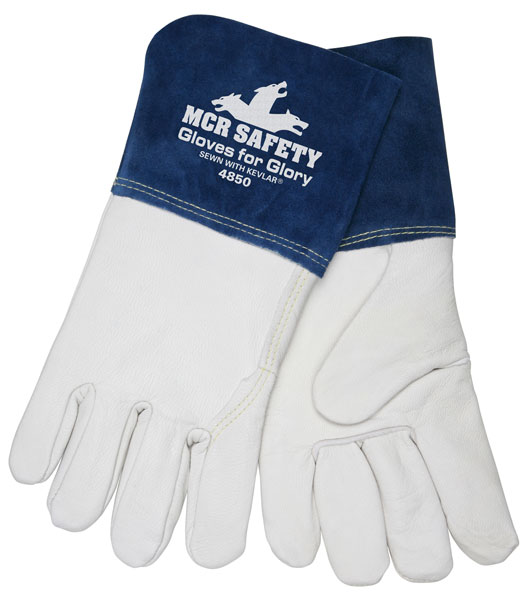4850 - Gloves For Glory, Grain Goat Leather, Sewn with DuPont™ Kevlar®, 4.5" split cow cuff